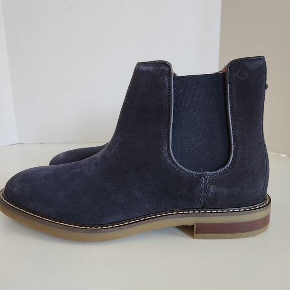 Clarks Men's Jaxen Chelsea Boot, Navy Suede, 8 - Picture 4 of 10
